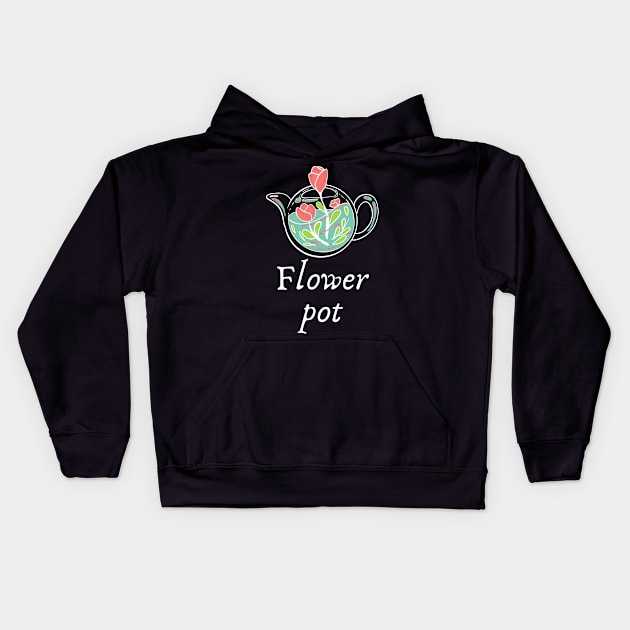 Flower Pot Kids Hoodie by Meanwhile Prints